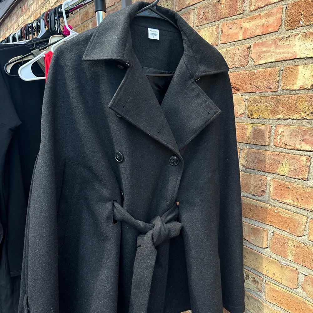 Jockey Black Trench Coat with Tie Belt